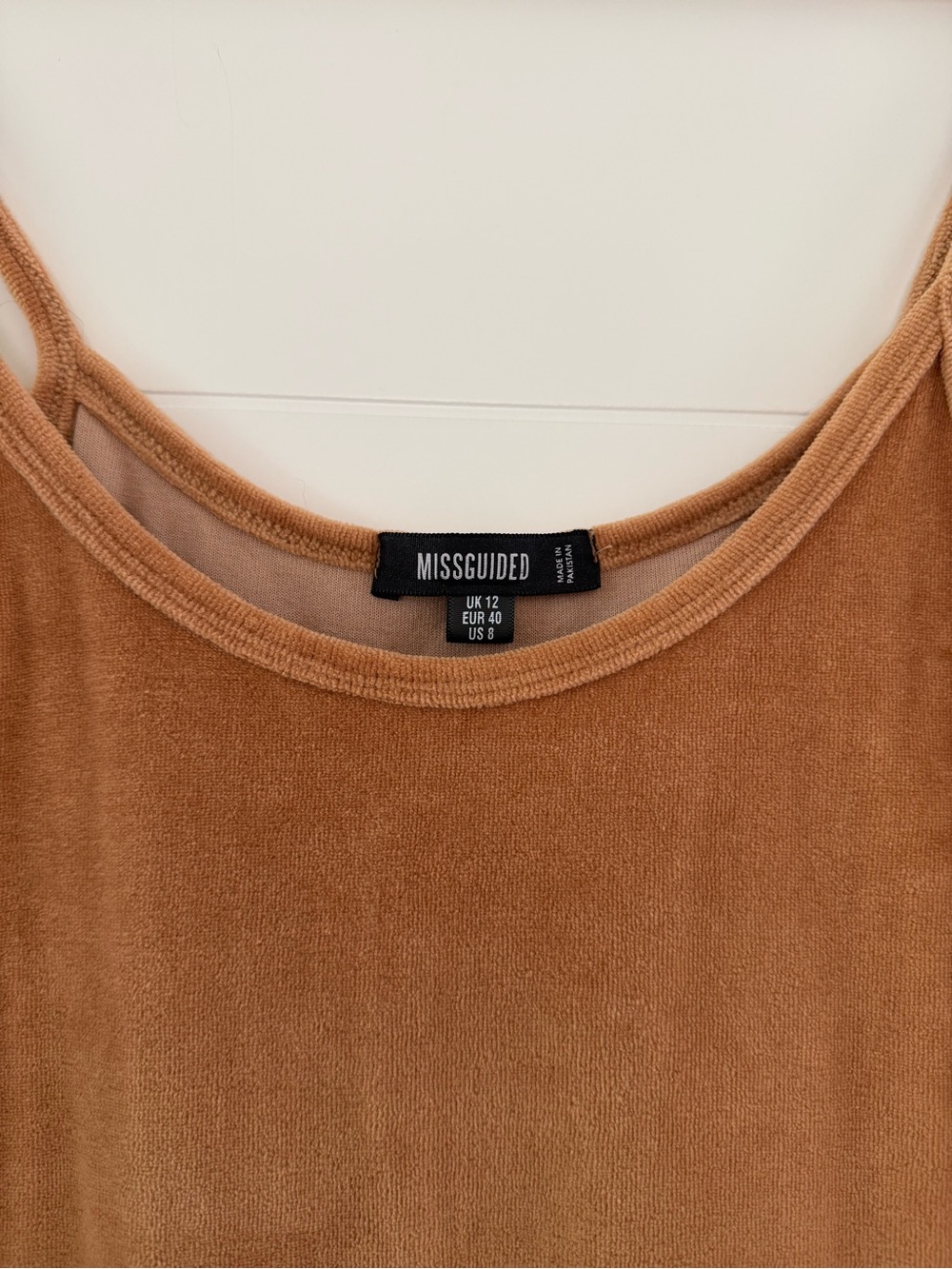 Missguided Camel Velour Sun Dress, size 8. - Picture 3 of 7
